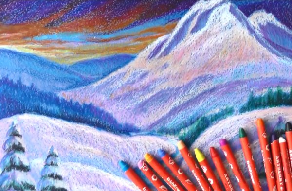 Рисунки восковыми мелками для начинающих