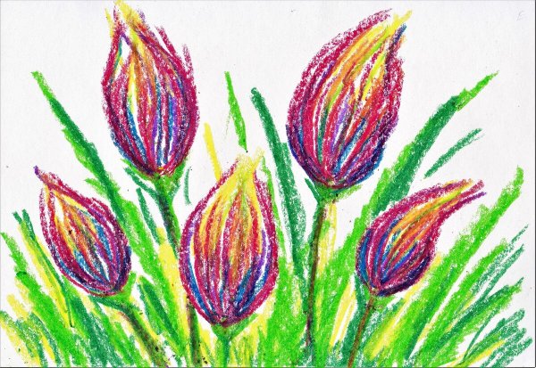 Восковые мелки рисунки