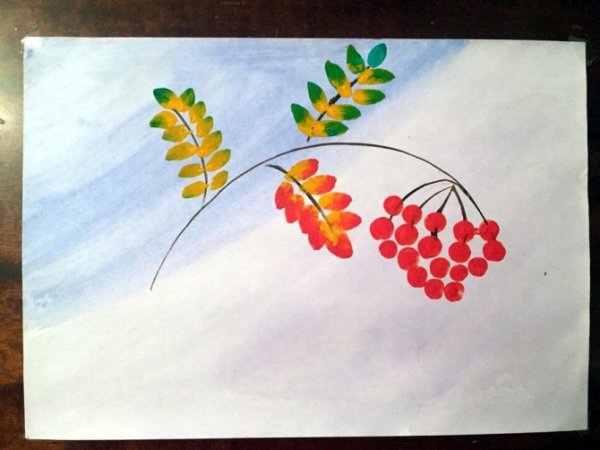 Ветка рябины» (рисование с натуры) (т.с.Комарова, стр.40)