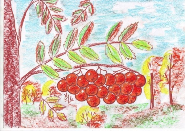 «Рябина для снегирей» (платилинография)