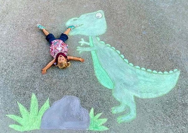 Рисунки на асфальте для детей