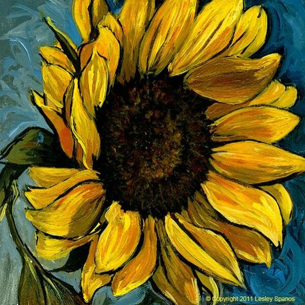 Подсолнух красками
