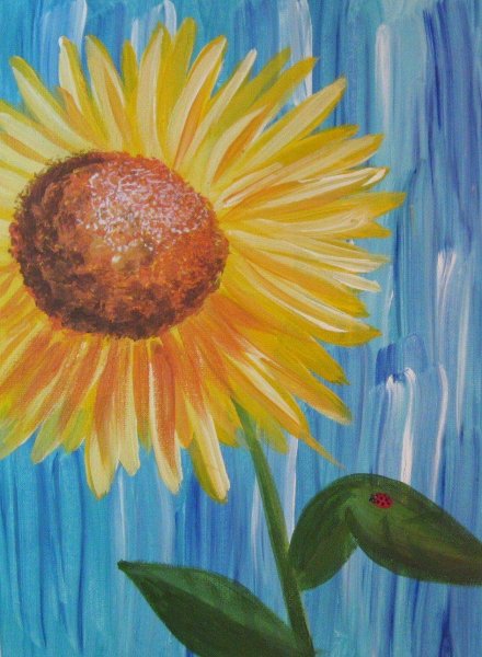 Рисование с детьми 4-5 лет Подсолнухи