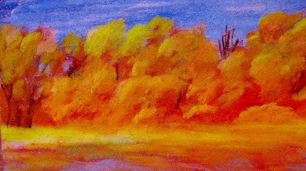 Осенний пейзаж пастелью