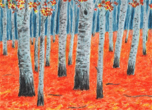 Осень восковыми мелками