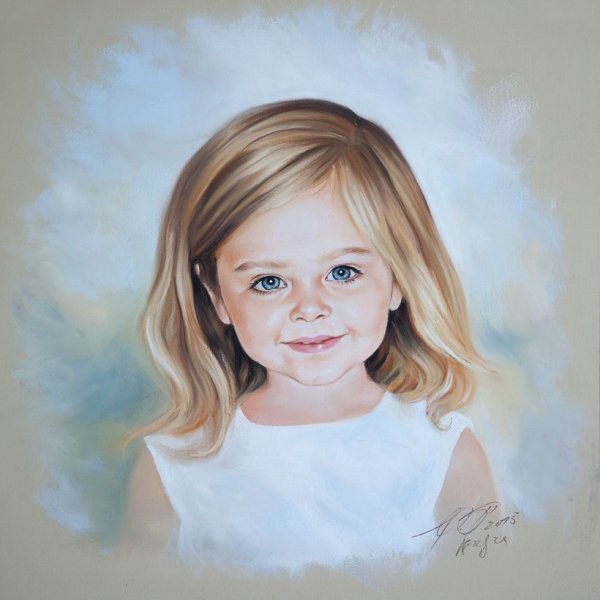 Портрет пастелью детей Bogra