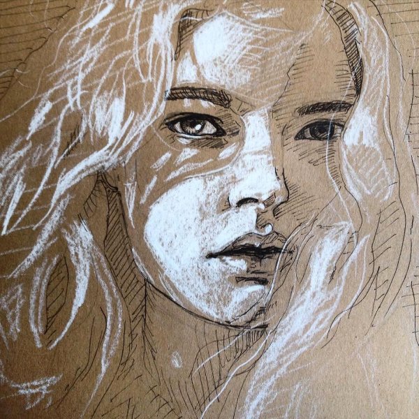 Портрет на крафтовой бумаге