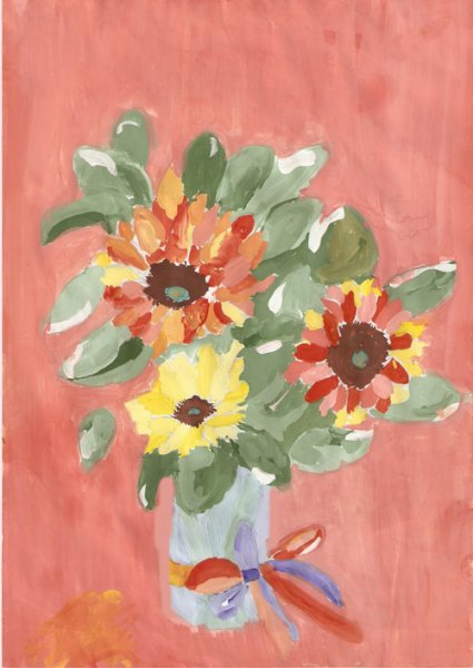 Ваза с цветами изо