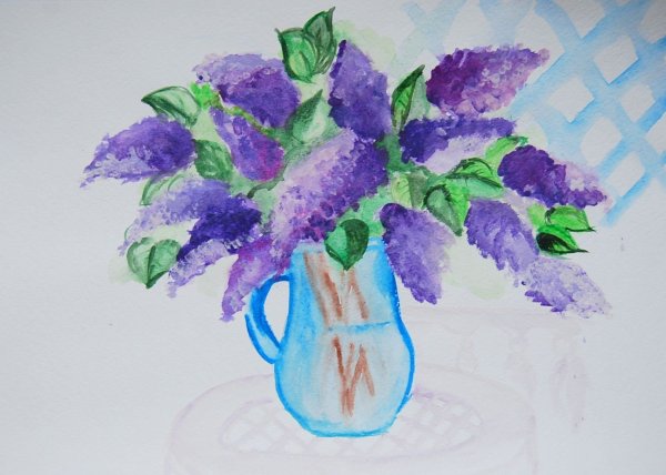 Рисование для детей ваза с цветами