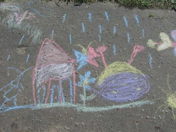 Рисунки мелками