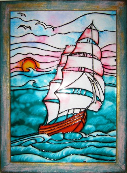 Витраж корабль