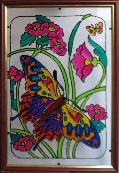 Рисование на стекле витражными красками