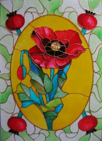 Витраж красками