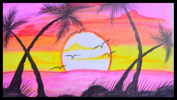 Закат мелками легко