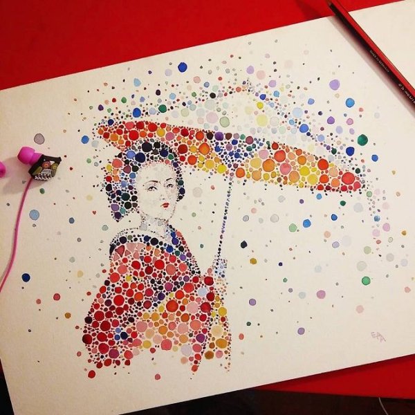 Пуантилизм живопись точками Лев