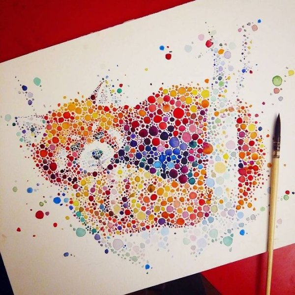 Точечное рисование фломастерами