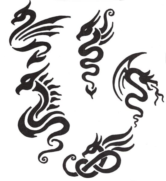 Дракон хной эскизы