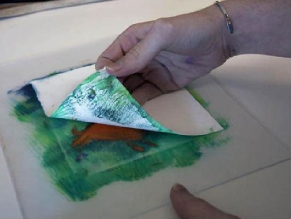 Оттиск со стекла на бумагу