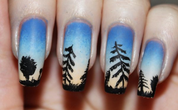 Маникюр акриловыми красками