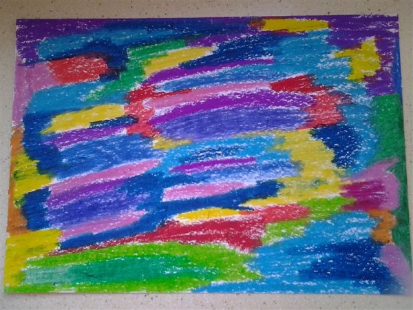 Граттаж техника восковые мелки