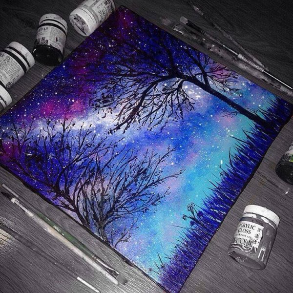 Пейзаж баллончиками