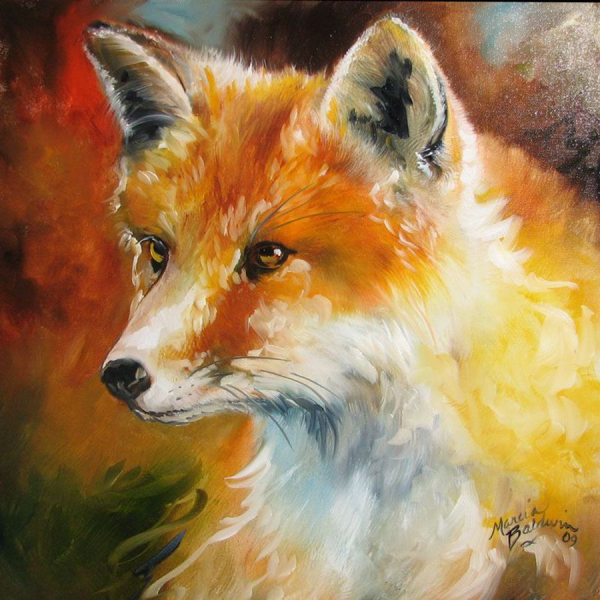 Лисы краской