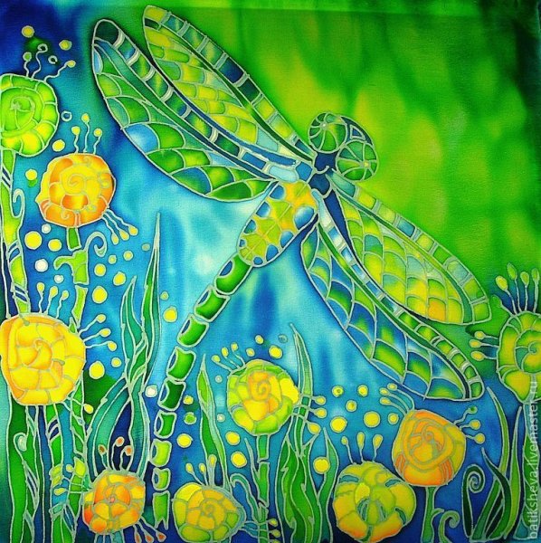 Батик Стрекозы