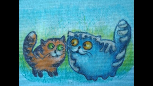 Как нарисовать кота восковыми мелками