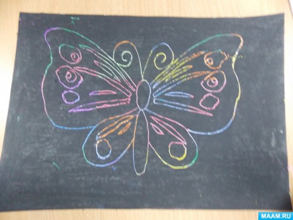 Аппликация из мелков