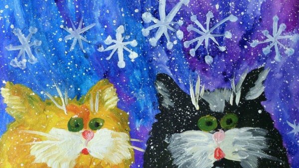 Рисование первый снег