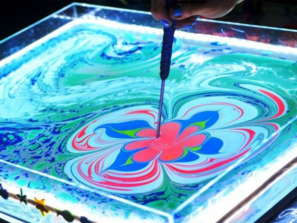 Рисование на воде эбру