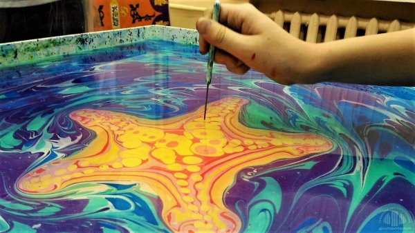 Техника эбру рисование на воде