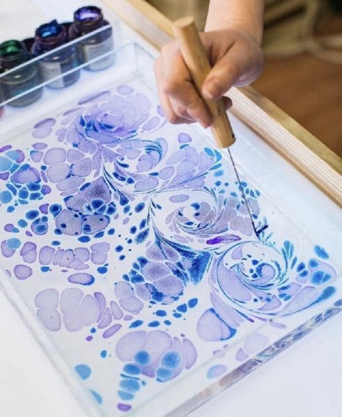 Техника эбру рисование на воде