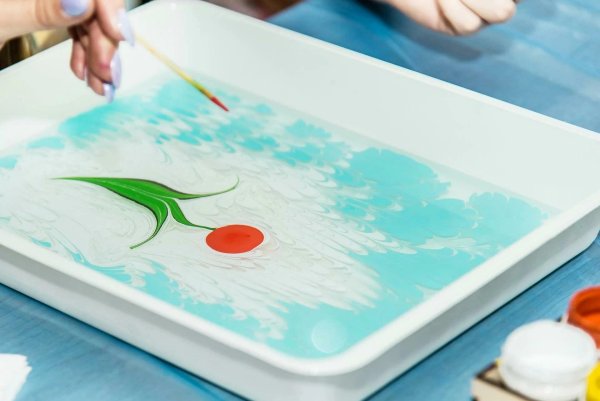 Рисование на воде эбру