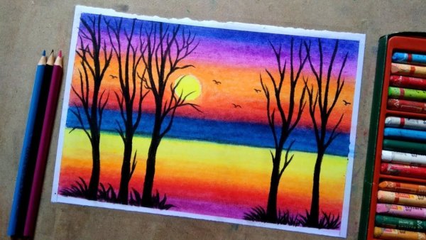 Рисование пастелью для детей 5-6 лет