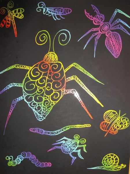 Граттаж бабочка