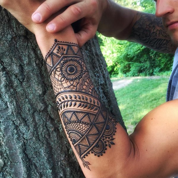 Тату хной мужские