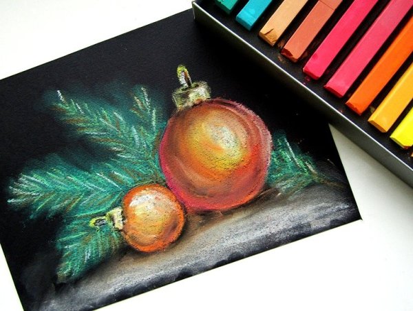 Новый год пастелью