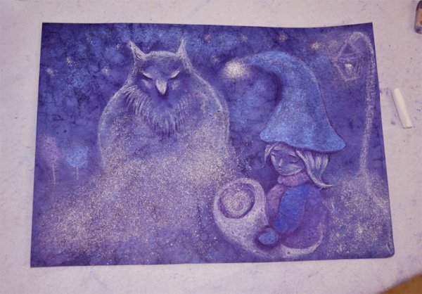 Рисунки на пастельной бумаге