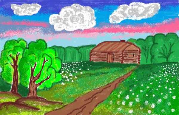 Легкие рисунки Поляна