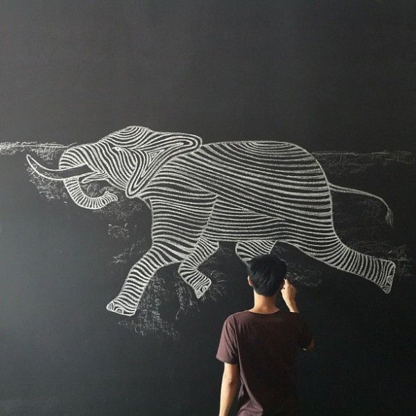 Картины нарисованные мелом