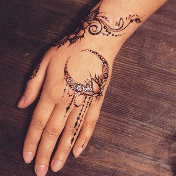 Мехенди на руке месяц