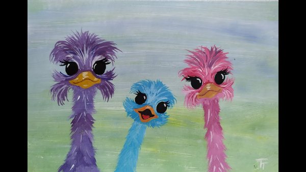 Страус мелками