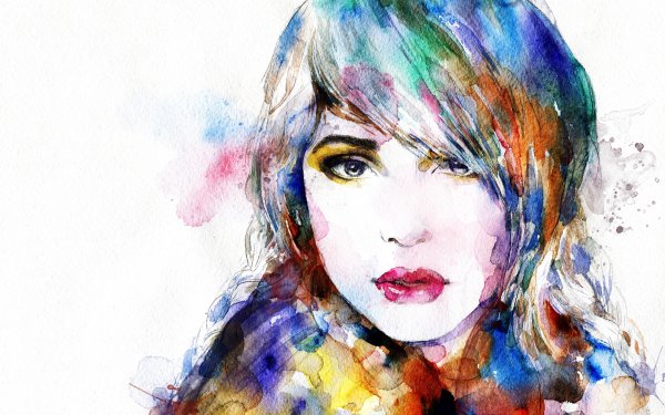 Стилизованный портрет акварелью