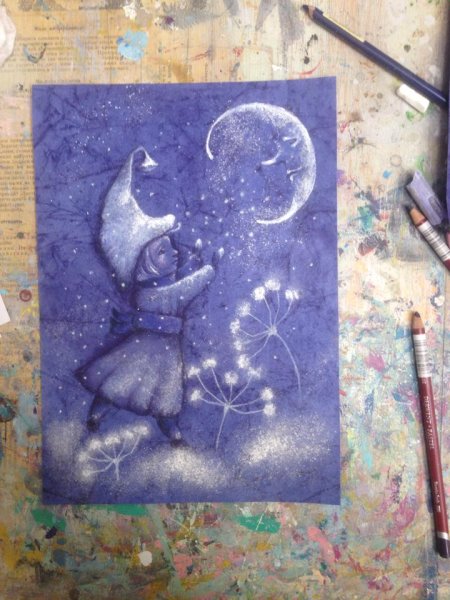 Зимний пейзаж пастелью