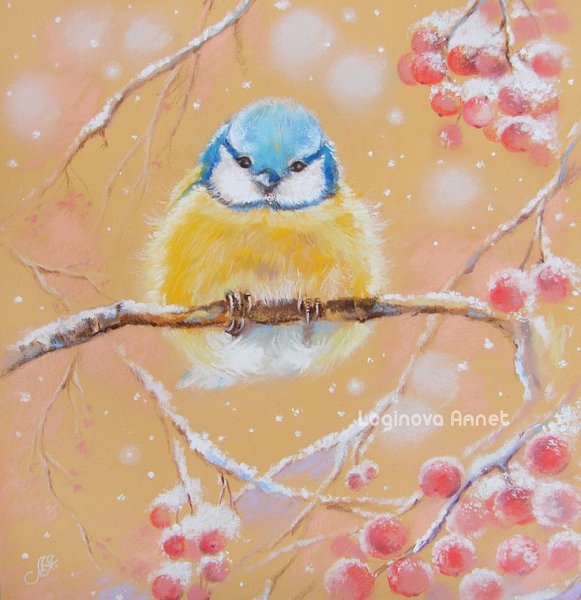 Зимний пейзаж пастелью