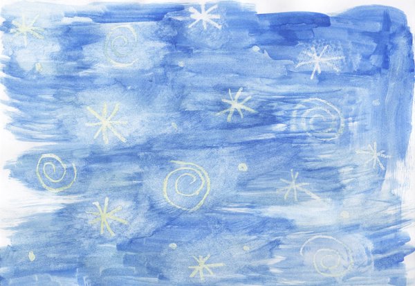 Рисование первый снег