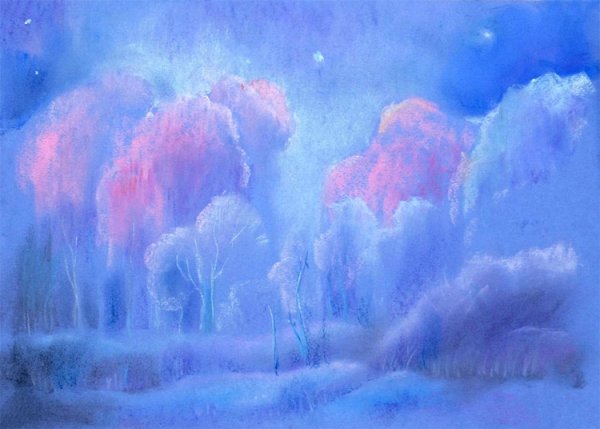 Рисование восковыми мелками и акварелью