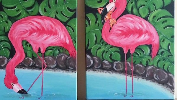 Правополушарное рисование Фламинго