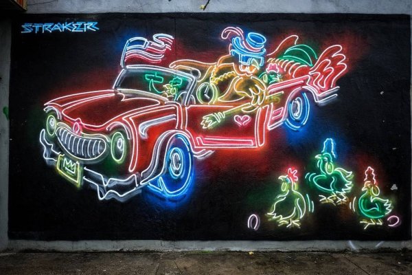Неоновая вывеска граффити